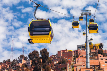 玻利维亚拉巴斯的缆车。