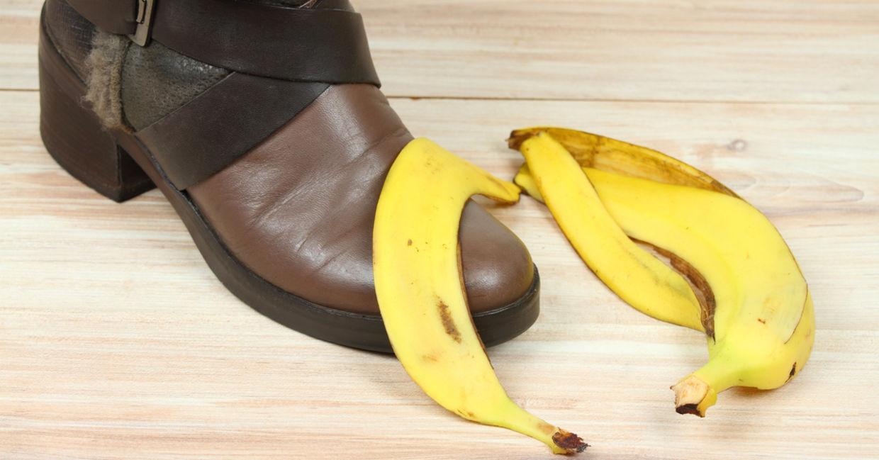 优质的香蕉皮使用是在鞋子上摩擦