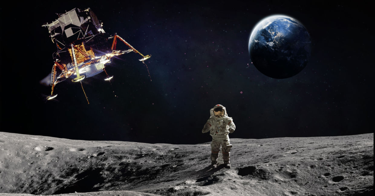 空间技术的登月是地球上被使用。