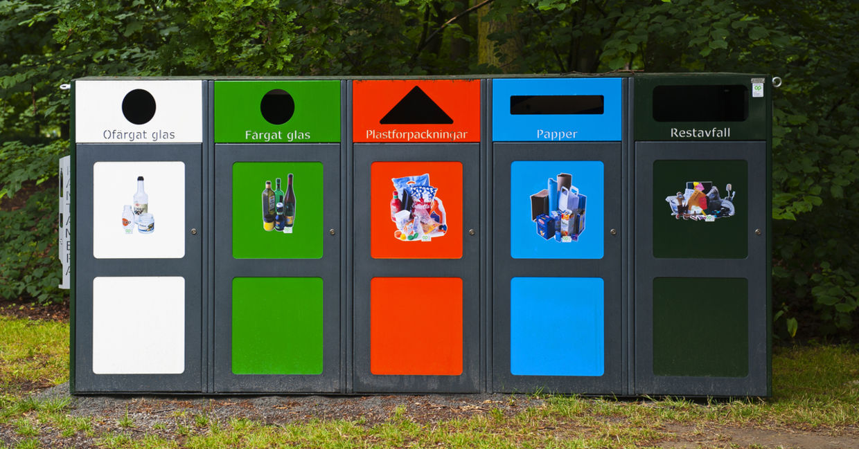 在瑞典回收垃圾箱